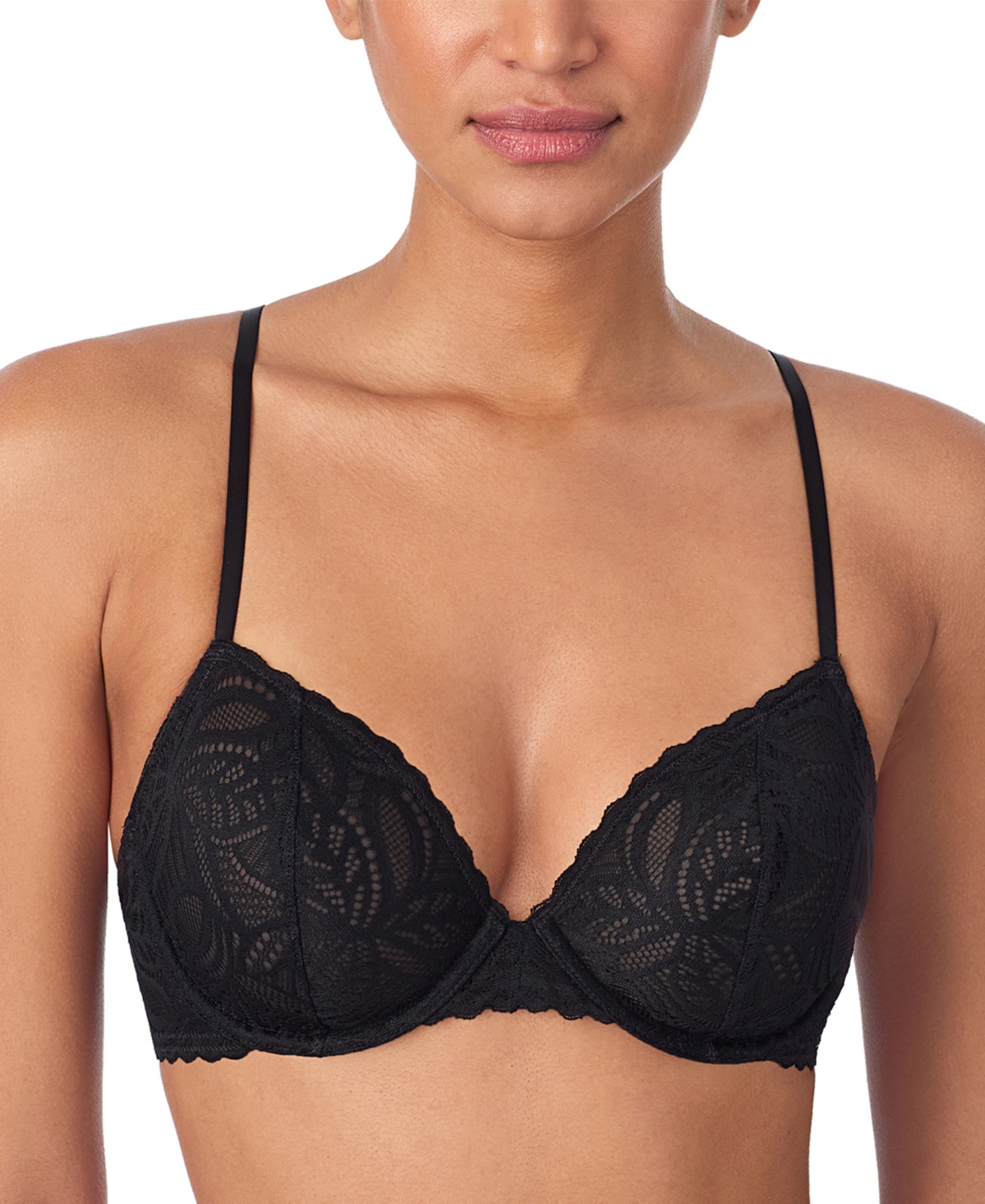 Dkny Lace Deco Underwire Bra In Black