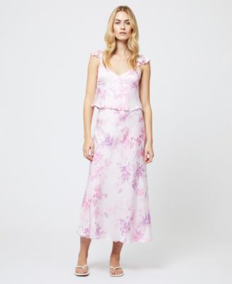 elyria oona satin midi dress reviews FRENCH CONNECTION Elyria Oona Satin Midi Dress In Cornsilk Yellow Multi