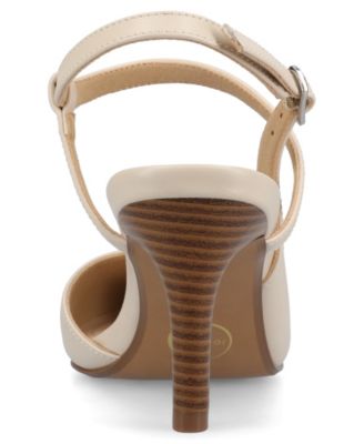 Journee Womens Scipio Medium and Wide Width Crossover Ankle Strap Pointed Toe Pumps