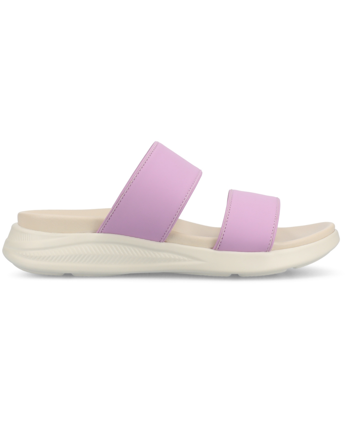Journee Collection Women's Janis Double Band Comfort Wedge Sandals In Lilac