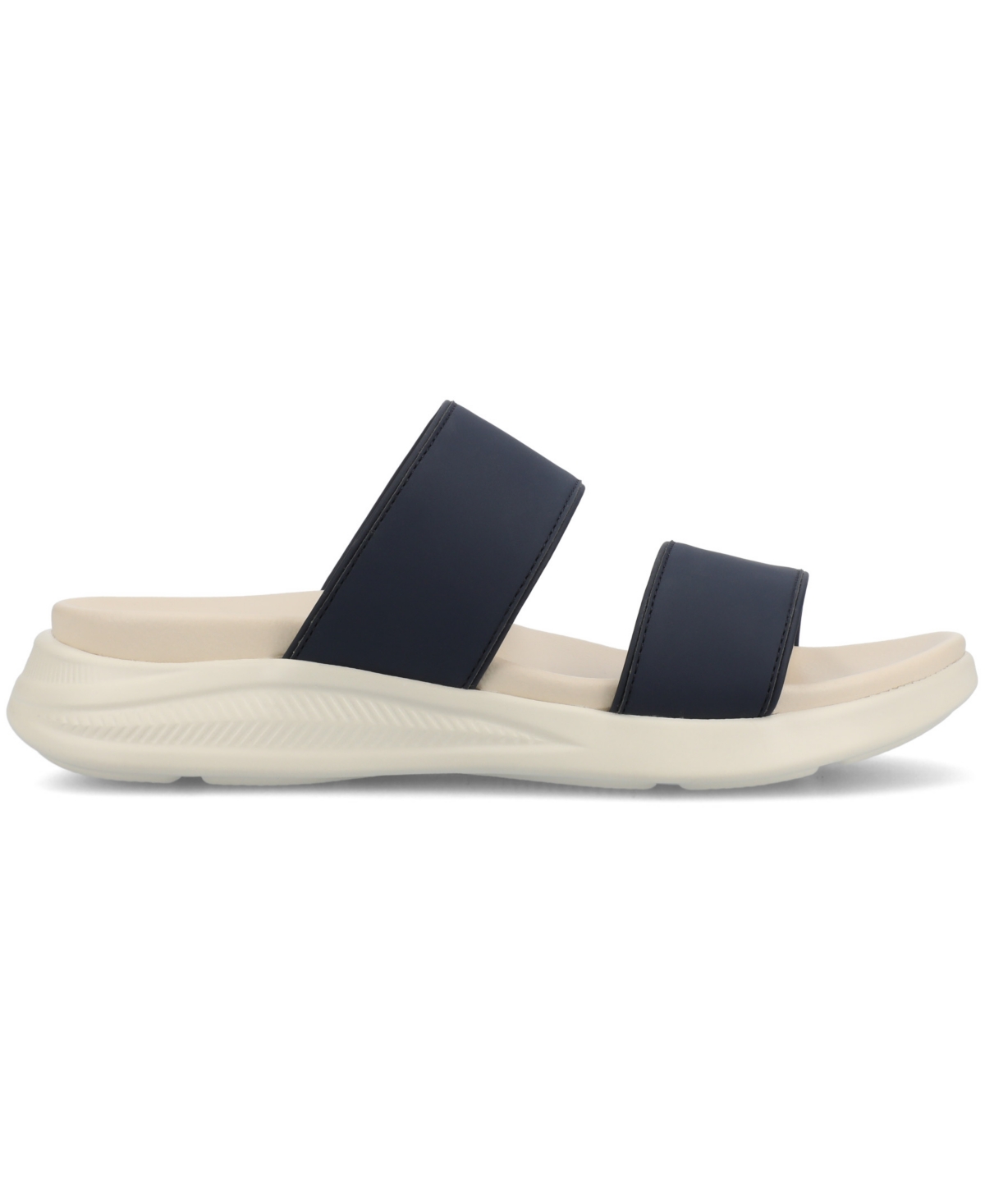 Journee Collection Women's Janis Double Band Comfort Wedge Sandals In Navy