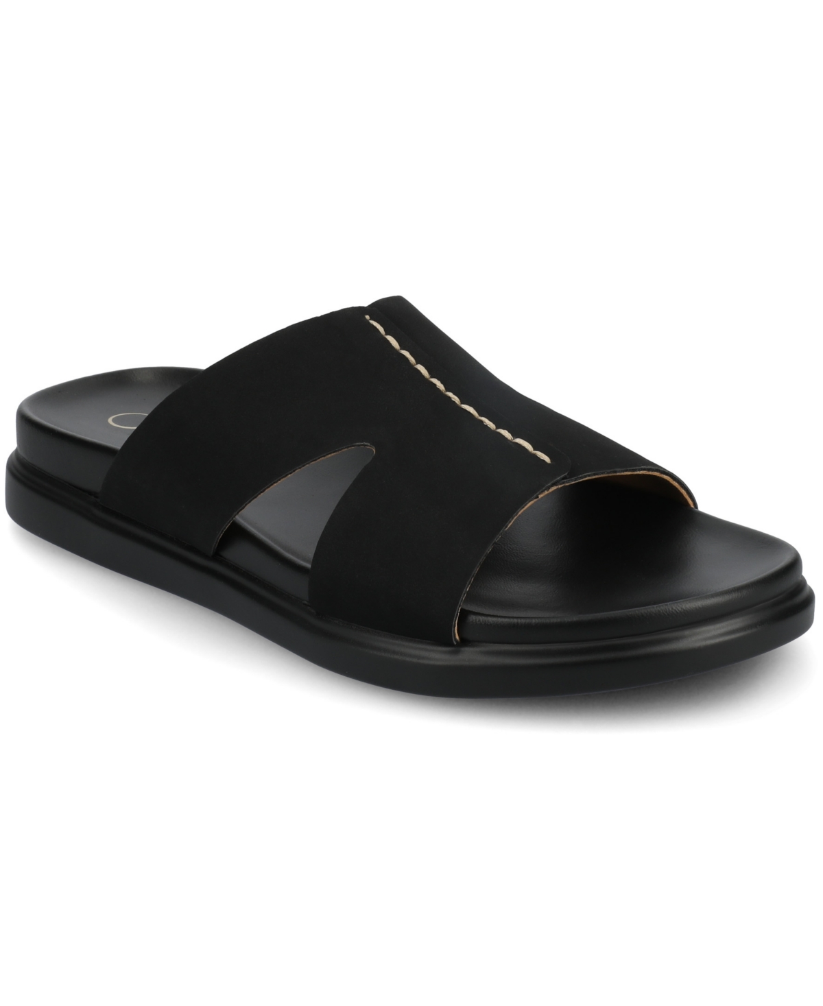 Journee Collection Women's Misey Footbed Slide Flat Sandals In Black