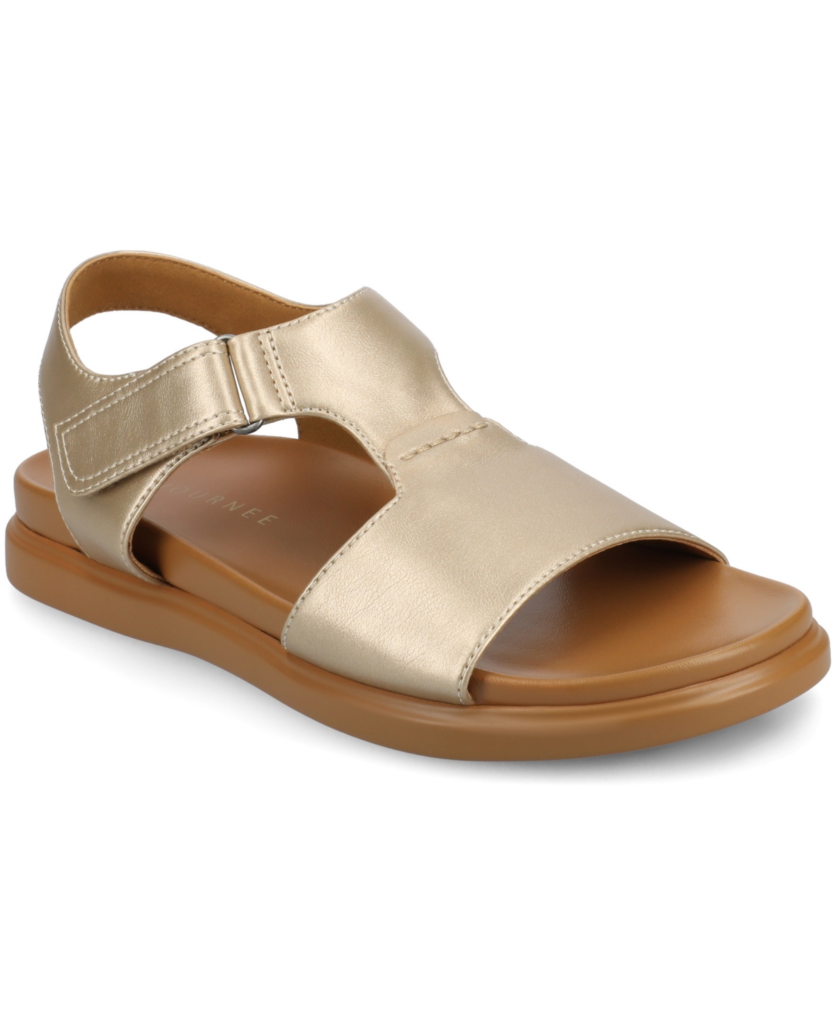 Journee Collection Womens Mira Flat Sandals In Champagne