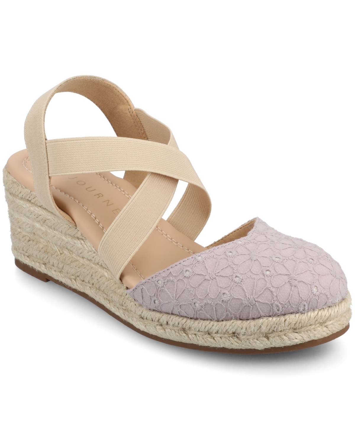 Shop Journee Collection Women's Ashlee Espadrille Platform Wedge Sandals In Lilac