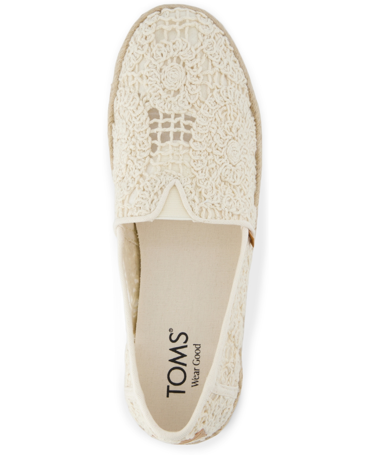 Toms Classic Alpargata Slip-on In Natural Crochet Lace