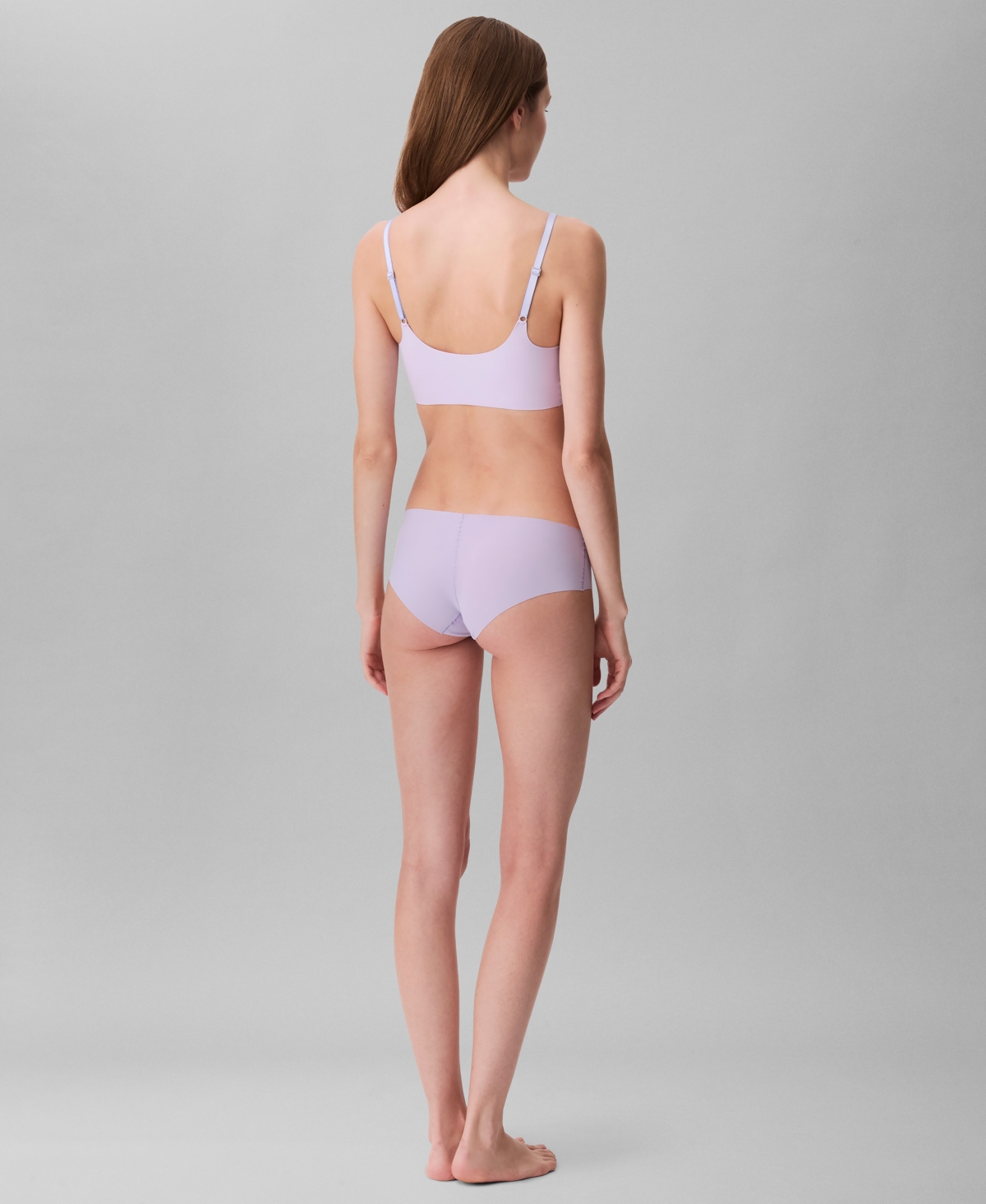 Calvin Klein Invisibles Comfort Lightly Lined Retro Bralette Qf4783 In Lilac Quartz
