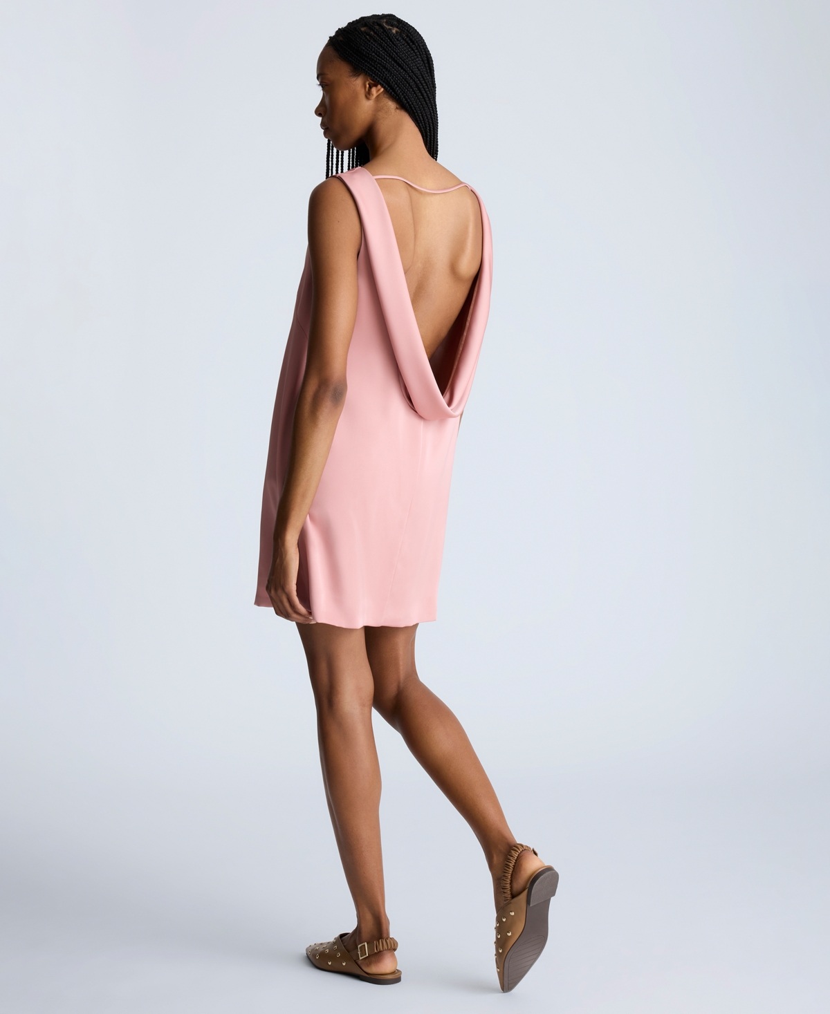 Kenneth Cole Sleeveless Open Back Shift Dress In Rose
