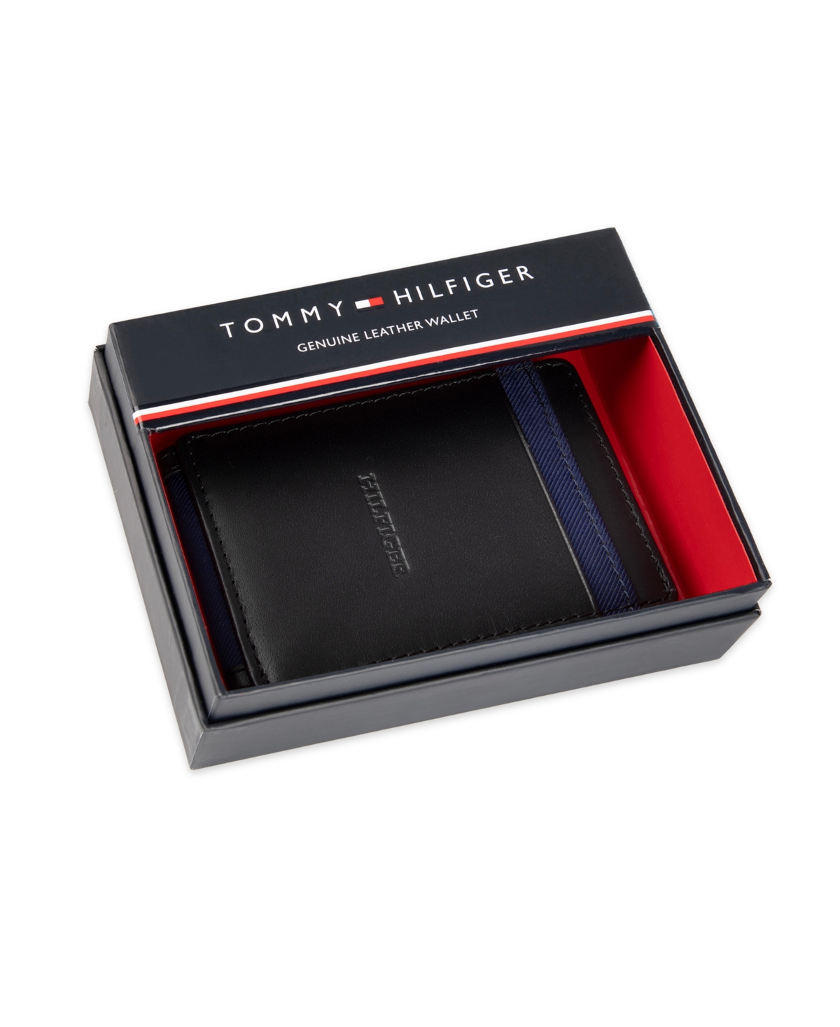Tommy Hilfiger Men's Overlay Passcase Wallet In Black