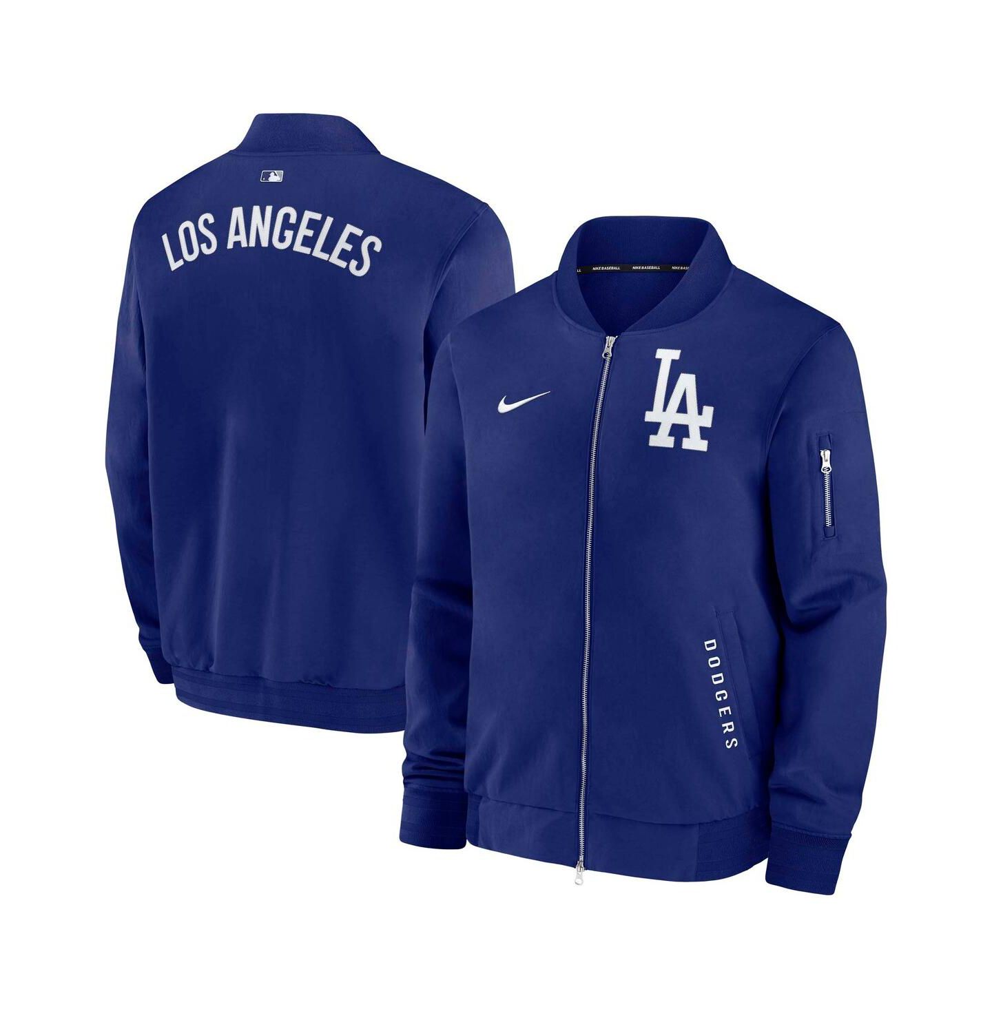 Мужской бомбер Nike Los Angeles Dodgers Authentic Collection Dugout на молнии, Royal — фото 1
