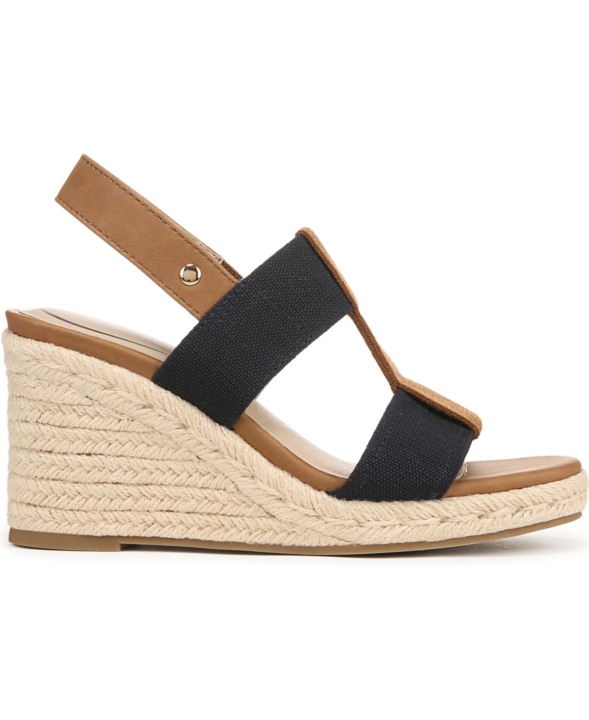 Shop Lifestride Women's Tallulah Espadrille Wedge Sandals In Navy Fabric,faux Leather