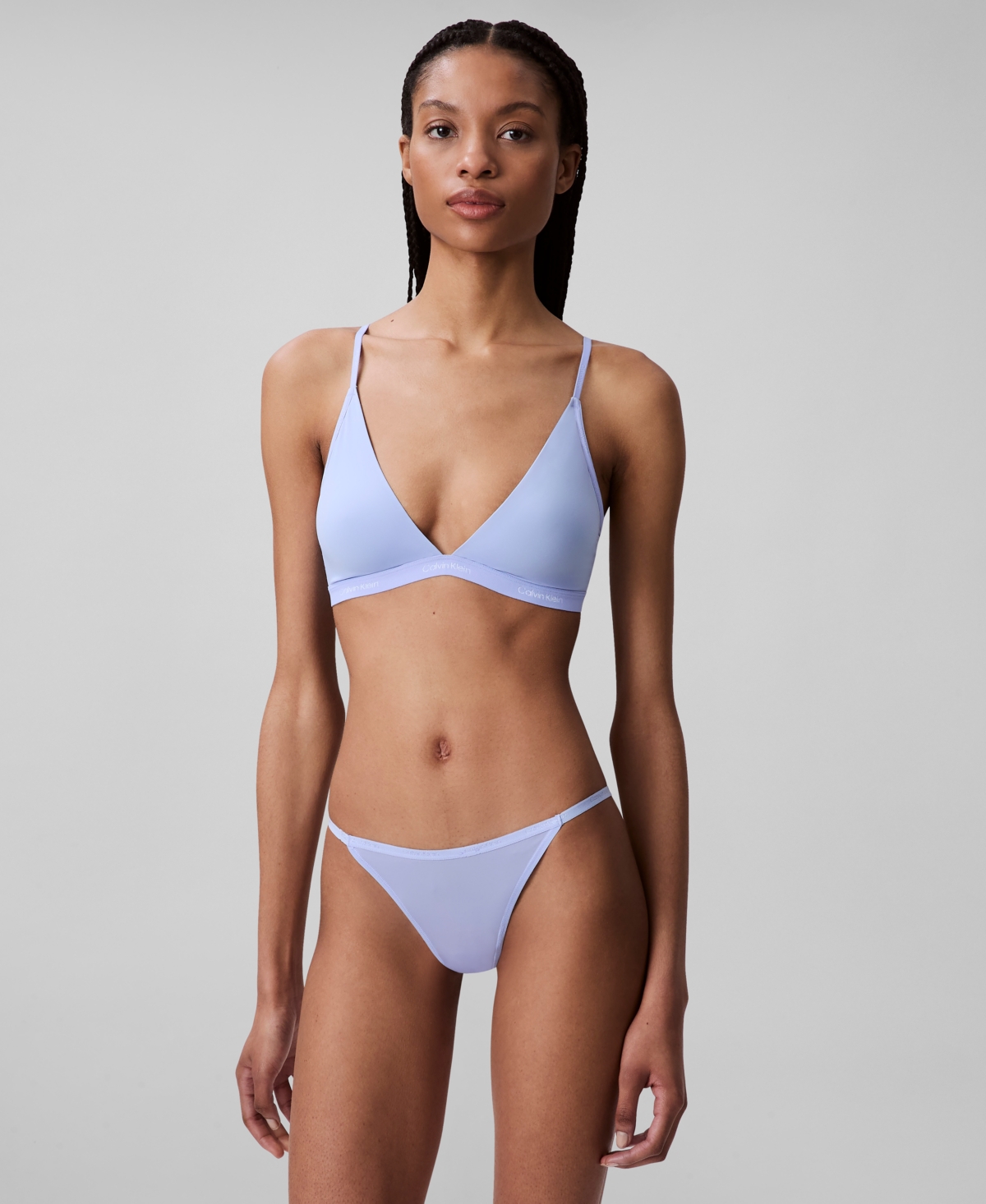 Calvin Klein Women's Ideal Micro String Thong Underwear Qd5115 In Saltwater