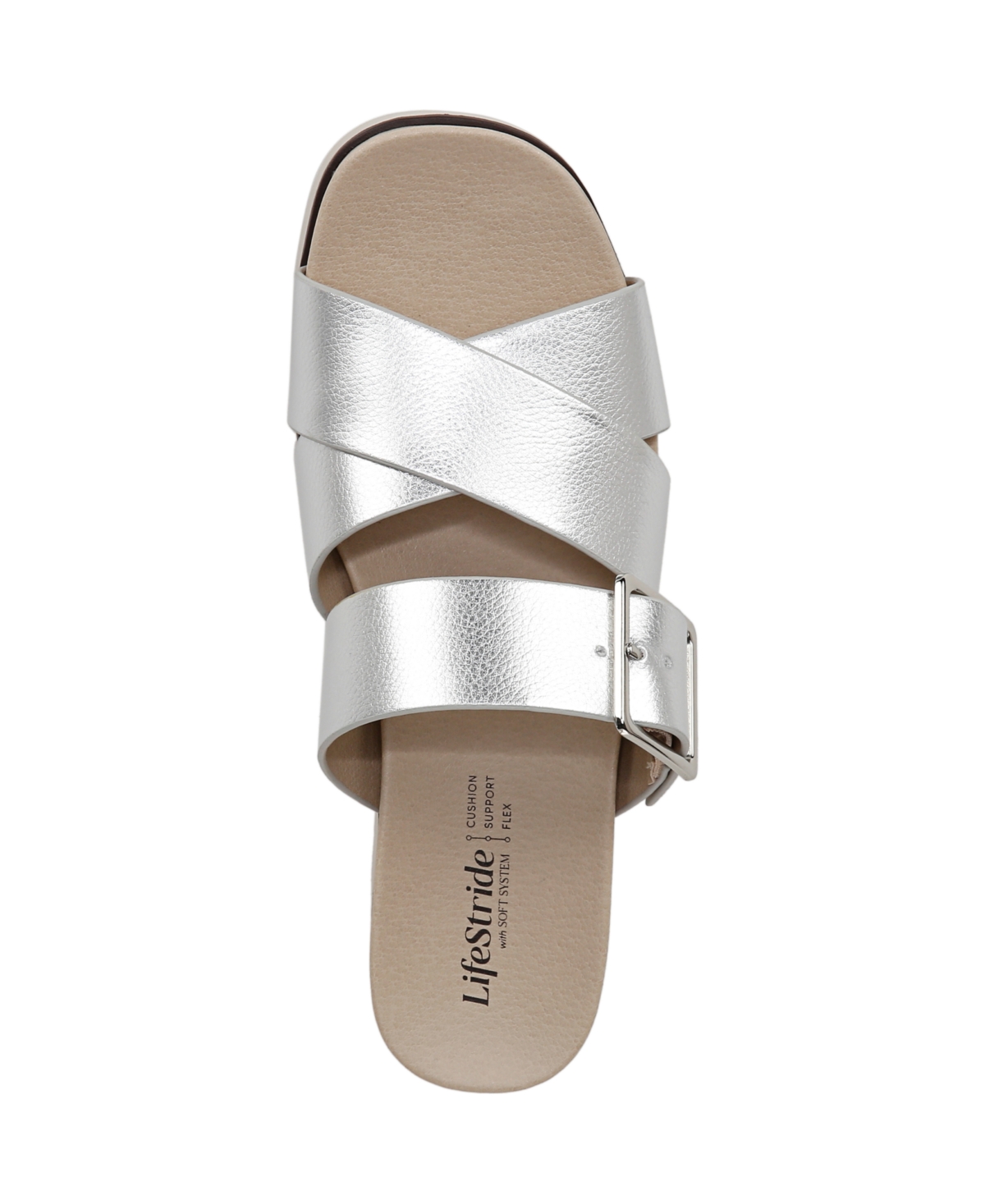 LIFESTRIDE WOMEN'S GETAWAY OPEN SQUARE TOE PLATFORM SLIDE SANDALS 