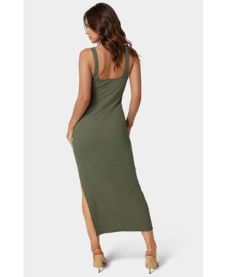 Women's V-Neck Tank Rib Maxi Dress