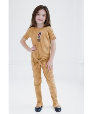 Little Girls Fierce T-Shirt and Flare Pants Outfit Set