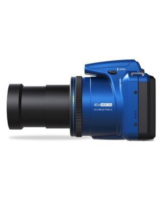 ProShot MN40Z 20MP Full HD Camera with 40x Optical Zoom, Blue, Bundle with MT-11 Multifunctional Octopus Tripod, 64GB SDXC Memory Card and