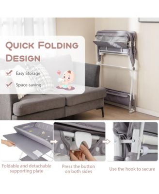 Portable Baby Changing Table with 3-Level Adjustable Height Convenient and Comfortable for Diapering on the Go