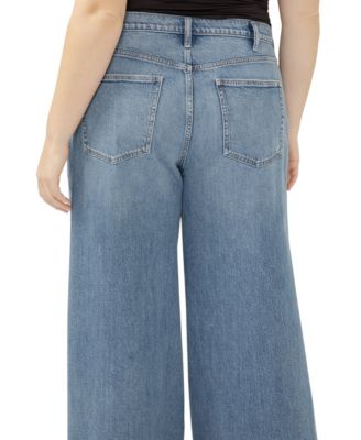 Plus Size Highly Desirable High Rise Ultra Wide Leg Jeans