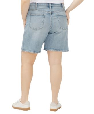 Plus Size High Rise Vintage Long Shorts
