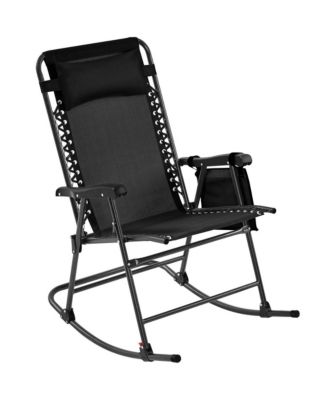 26in Foldable Outdoor Lounge Chair, Navy Blue