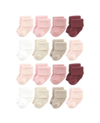 Hudson Baby Baby Boys Hudson Cotton Rich Newborn and Terry Socks - Solid pink neutral 23$