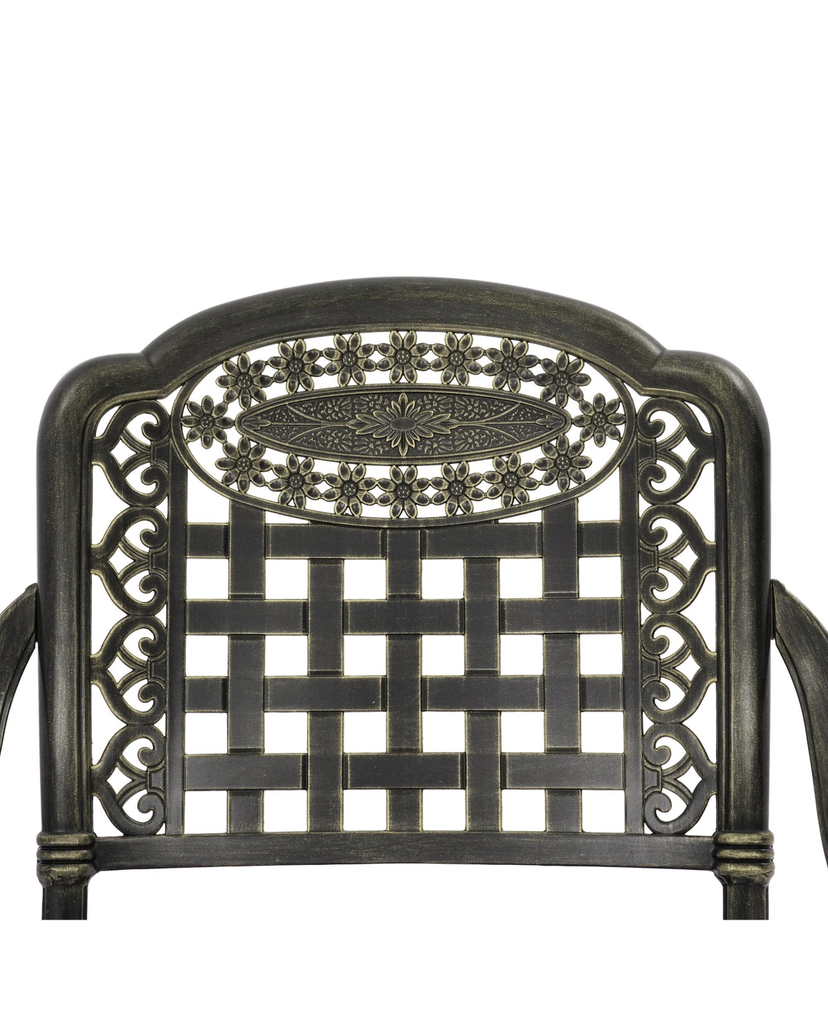 7pcs Cast Aluminium Patio Dining Set Outdoor Dining Set Patio Bistro Set 6 Outdoor Dining Chairs and 59 Inches Rectangular Dining Table for Balcony Po