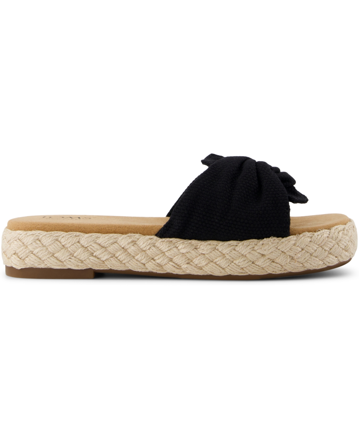 Shop Toms Women's Abby Slide Slip-on Sandals In Black Beachside Woven,knot