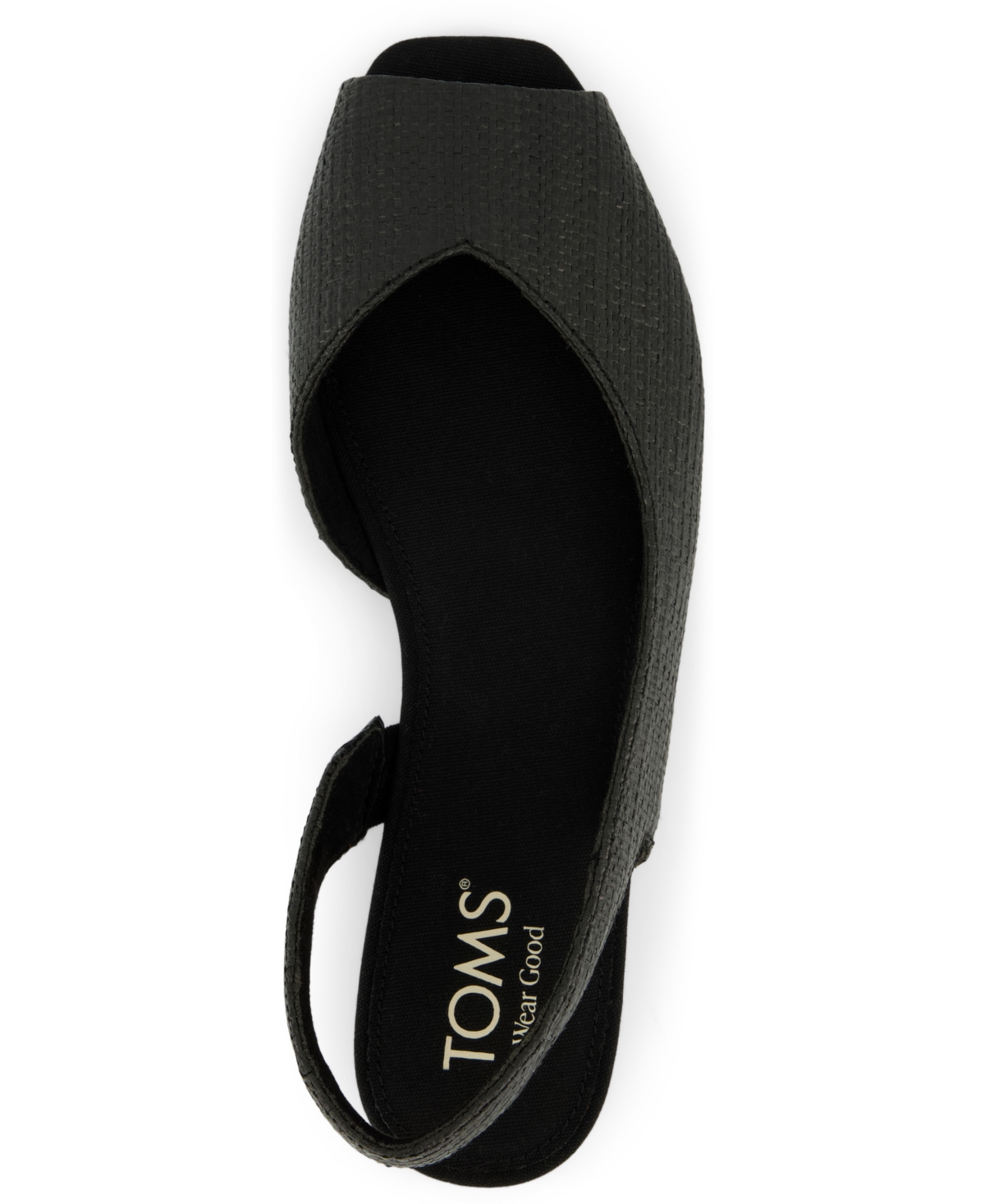 Shop Toms Women's Briella Slingback Flats In Black Raffia