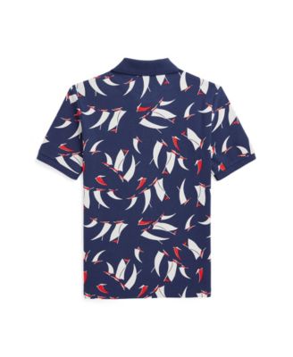 Big Boys Sailboat-Print Polo Shirt