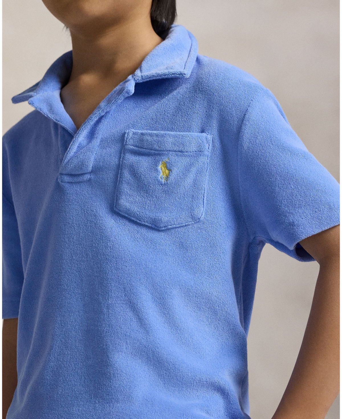 Polo Ralph Lauren Big Boys Terry Polo Shirt In Harbor Island Blue