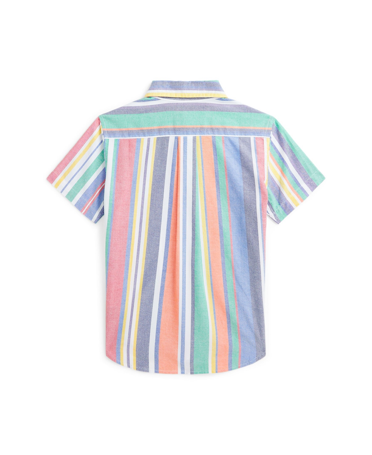 Polo Ralph Lauren Big Boys Striped Oxford Short-sleeve Shirt In Navy Red Multi