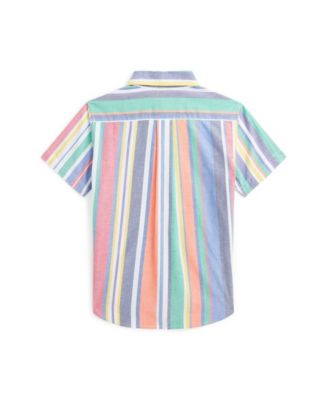 Toddler and Little Boys Striped Oxford Short-Sleeve Shirt