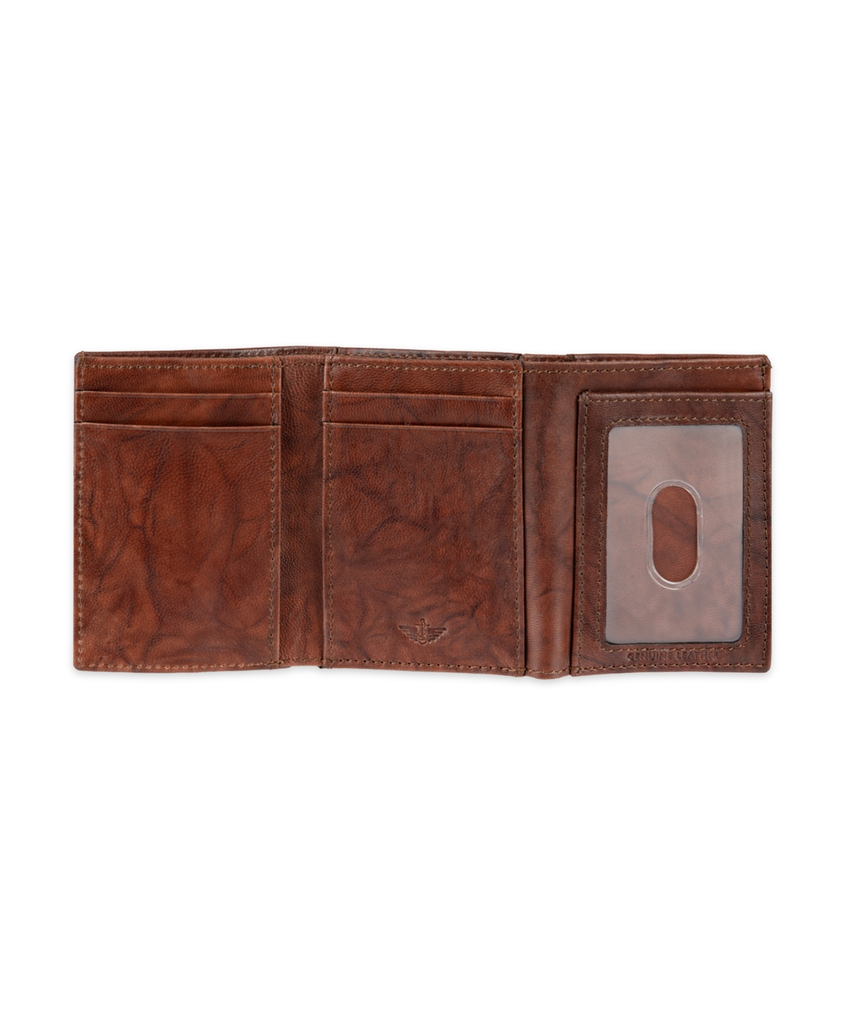 Dockers Men's Rfid Crunch Leather Z-fold Trifold Wallet In Brown