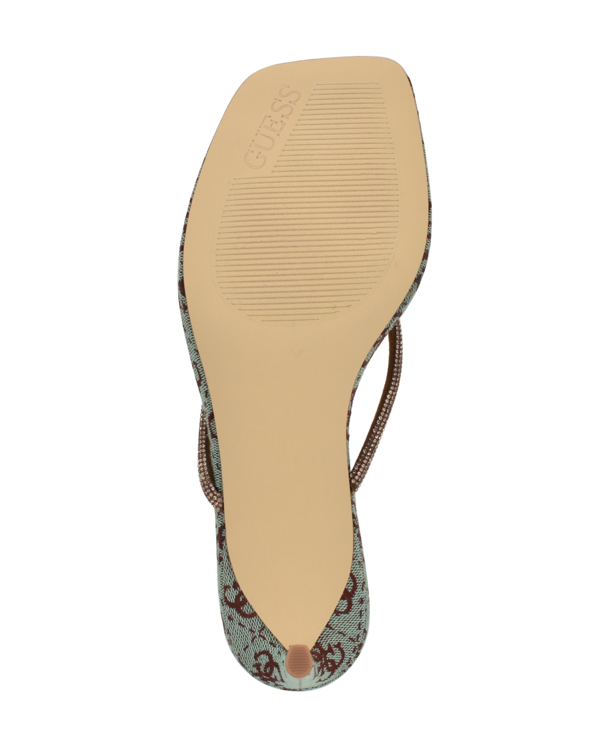 Guess Women's Mayan Rhinestone Thong Kitten Heel Sandals