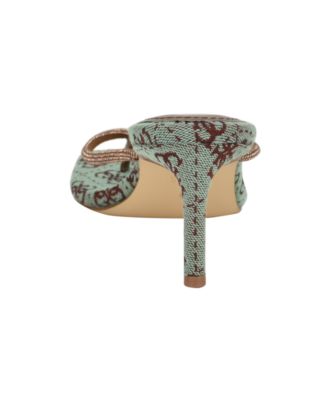 Women's Mayan Rhinestone Thong Kitten Heel Sandals