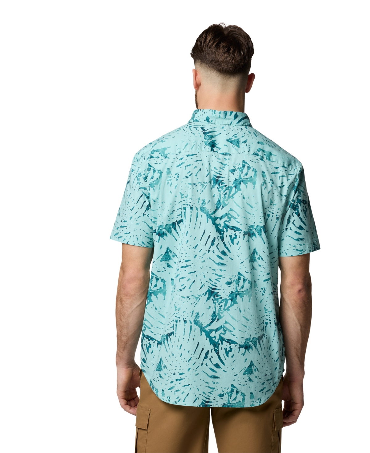 Shop Columbia Men's Rapid Rivers Printed Short Sleeve Shirt In Spray Mons