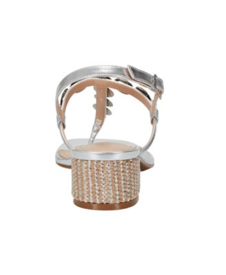 Women's Caylie Embellished T-Strap Block Heel Sandals