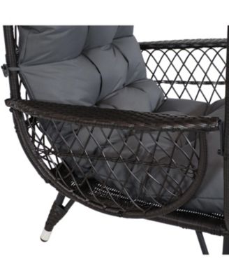 Shaded Comfort Wicker Outdoor Egg Chair with Legs - 56.5" H