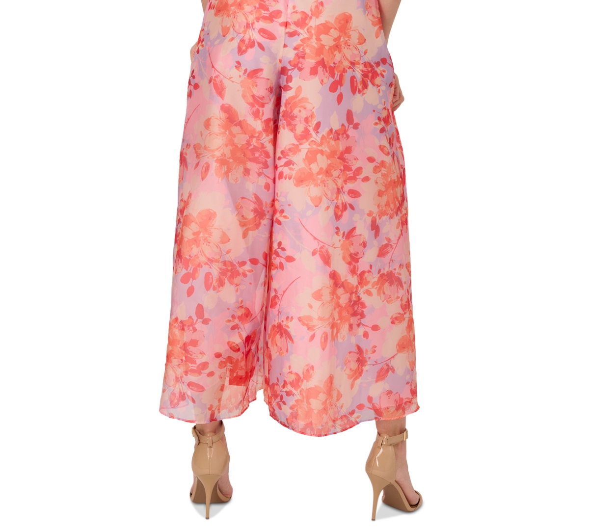 ADRIANNA PAPELL WOMEN'S FLORAL ORGANZA JUMPSUIT 