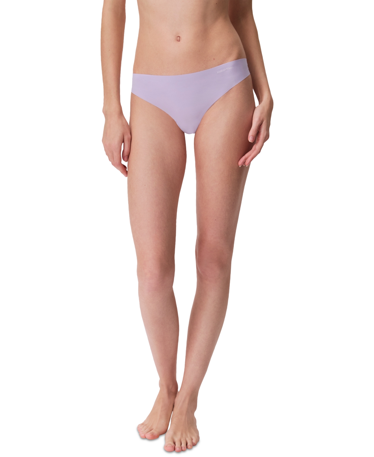 Calvin Klein Women's Invisibles Microfiber Stretch Thong Underwear D3428 In Lilac Quartz
