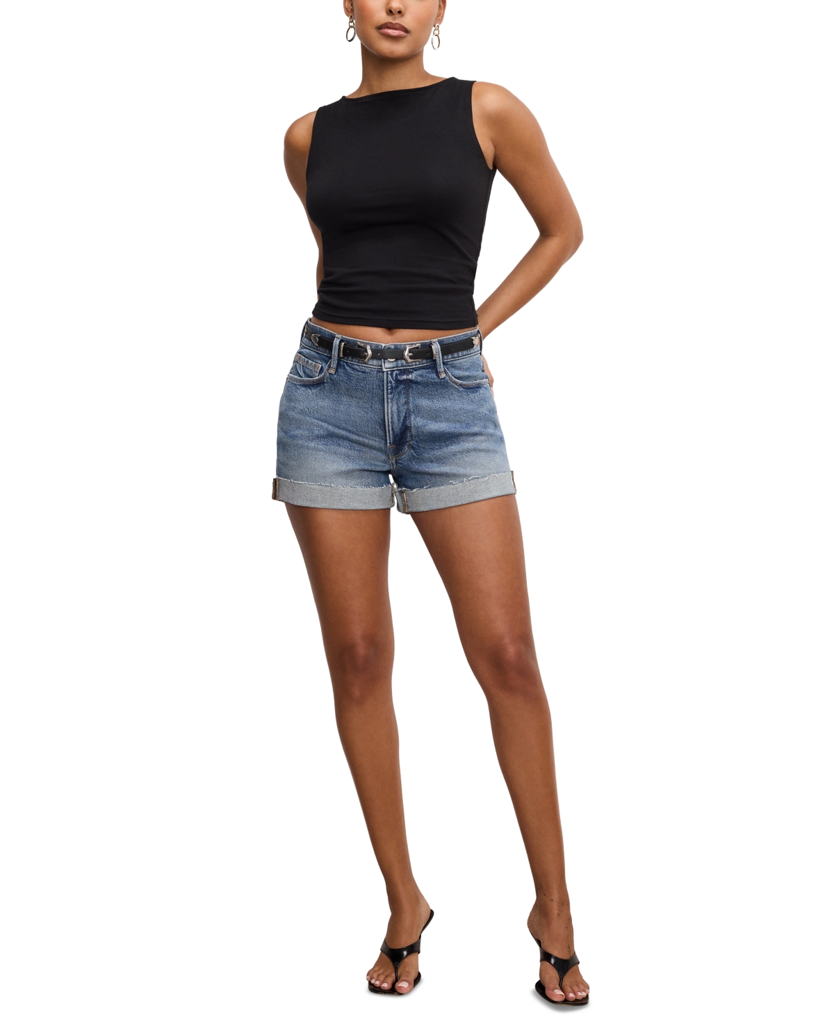 GOOD AMERICAN WOMEN'S GOOD GIRLFRIEND SHORTS 