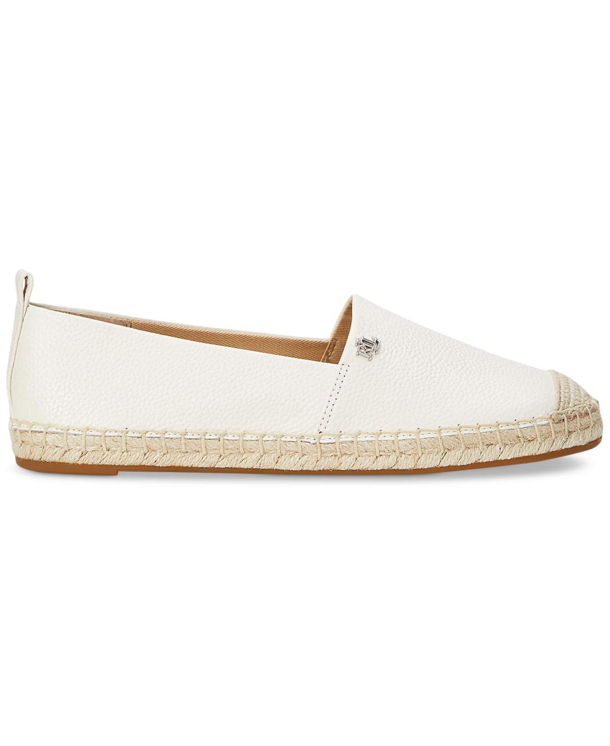 Ralph Lauren Cameryn Womens Logo Flat Slip-on Sneakers In Soft White