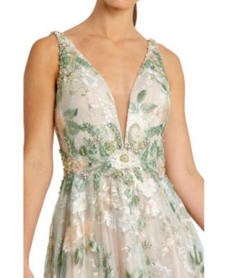 MAC DUGGAL フローラル刺繍入り イリュージョンスリーブ ドレス 0400020877210_MIST?wid=600&hei