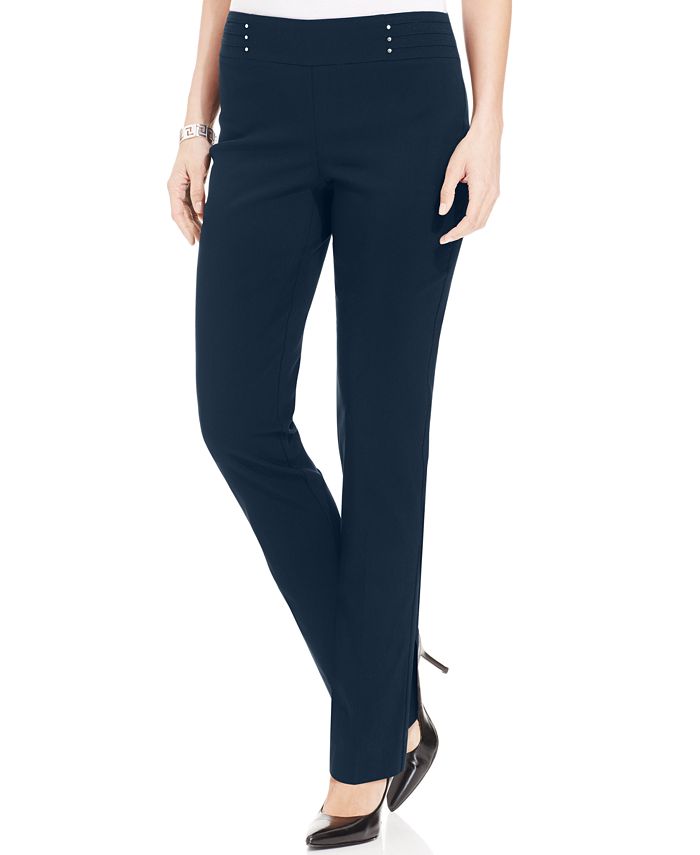 MSRP $49 Jm Collection Studded Pull-on Tummy Control Pants