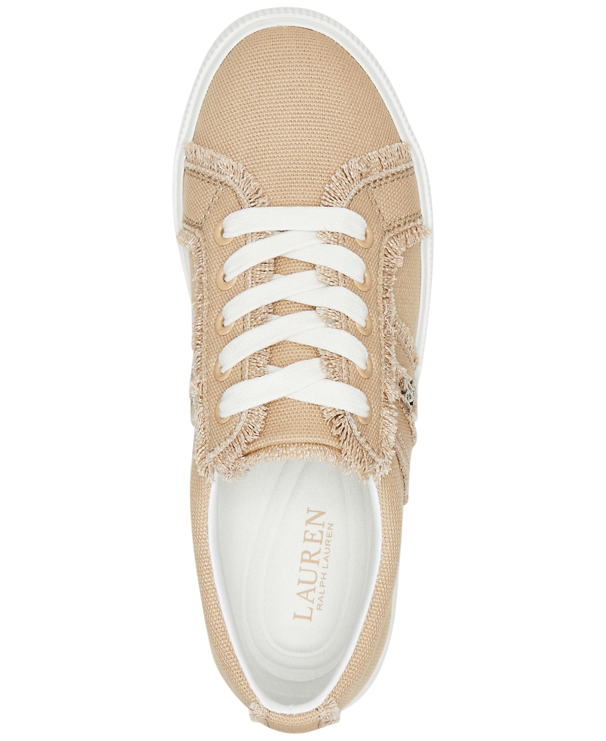 Shop Ralph Lauren Women's Janson Sneakers In Sand Dune