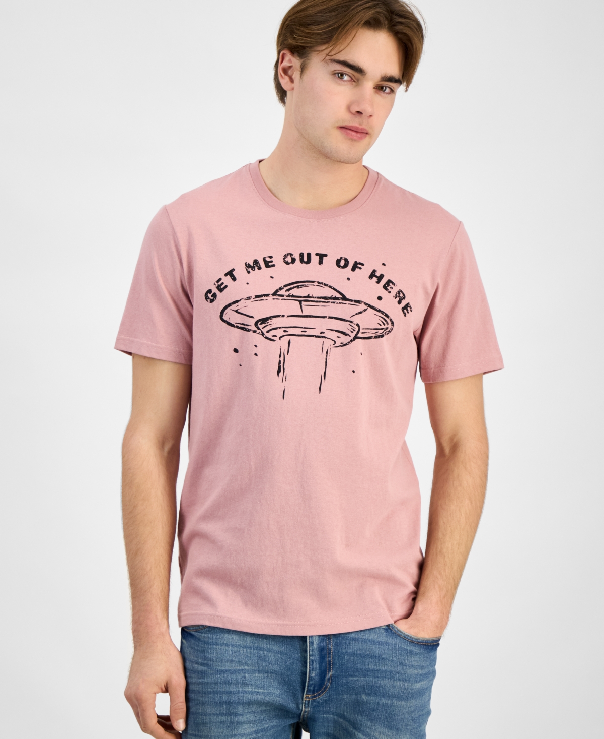 Shop Sun + Stone Men's Space Regular-fit Graphic T-shirt, Exclusively At Macy's In Ethiopian