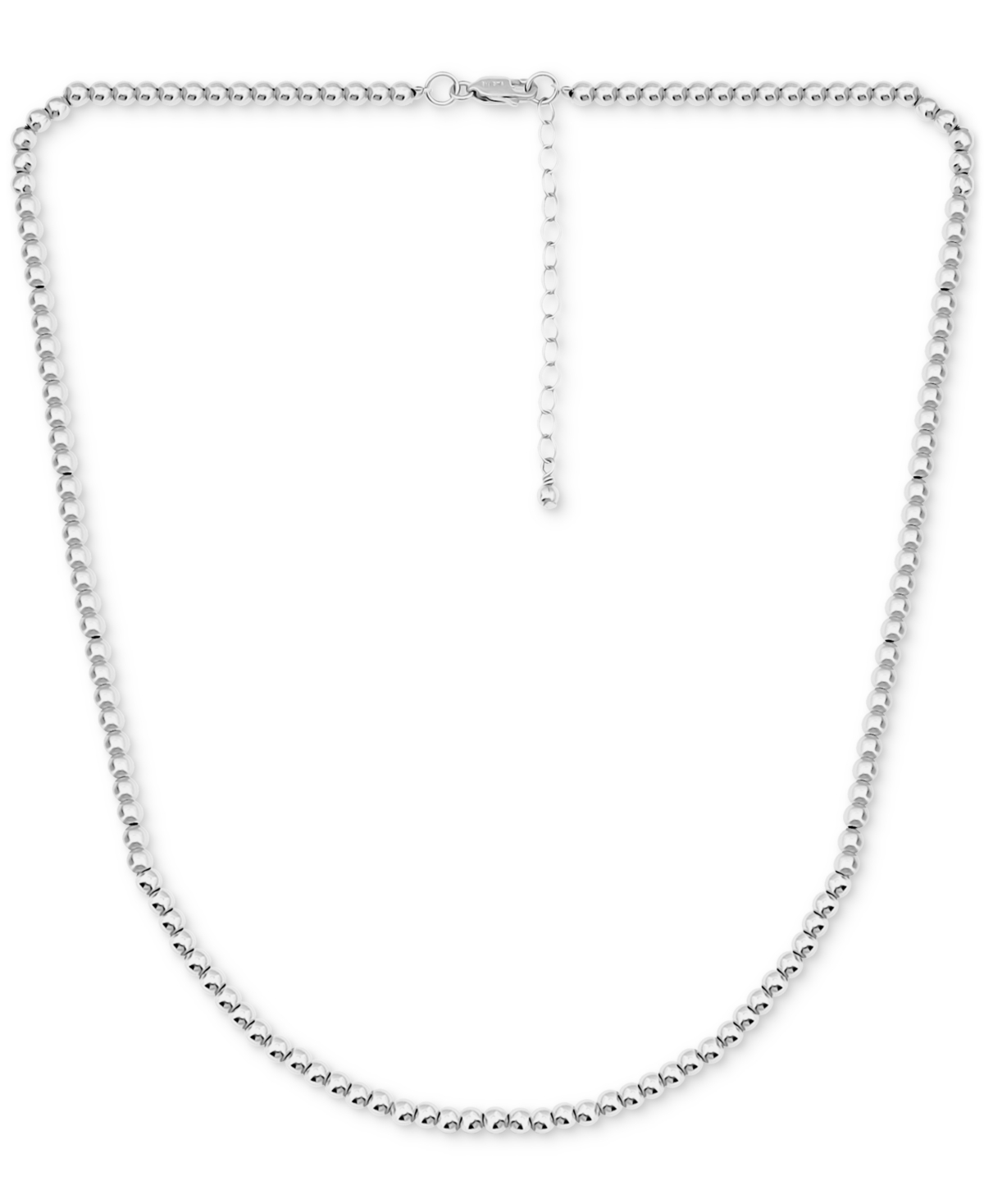Giani Bernini Polished Bead Link Chain Necklace 16" + 2" Extender, 18k Gold-plated Sterling Silver Exclusively At In Silver