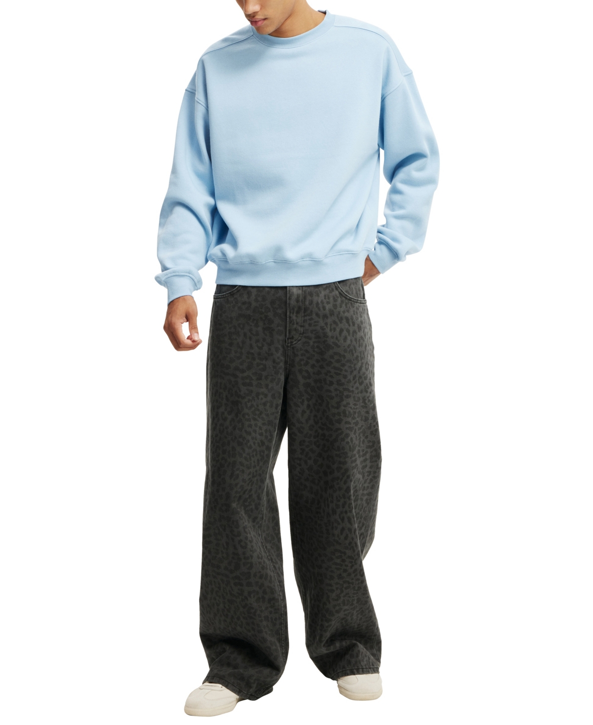 COTTON ON MEN'S BOX FIT CREW SWEATER 
