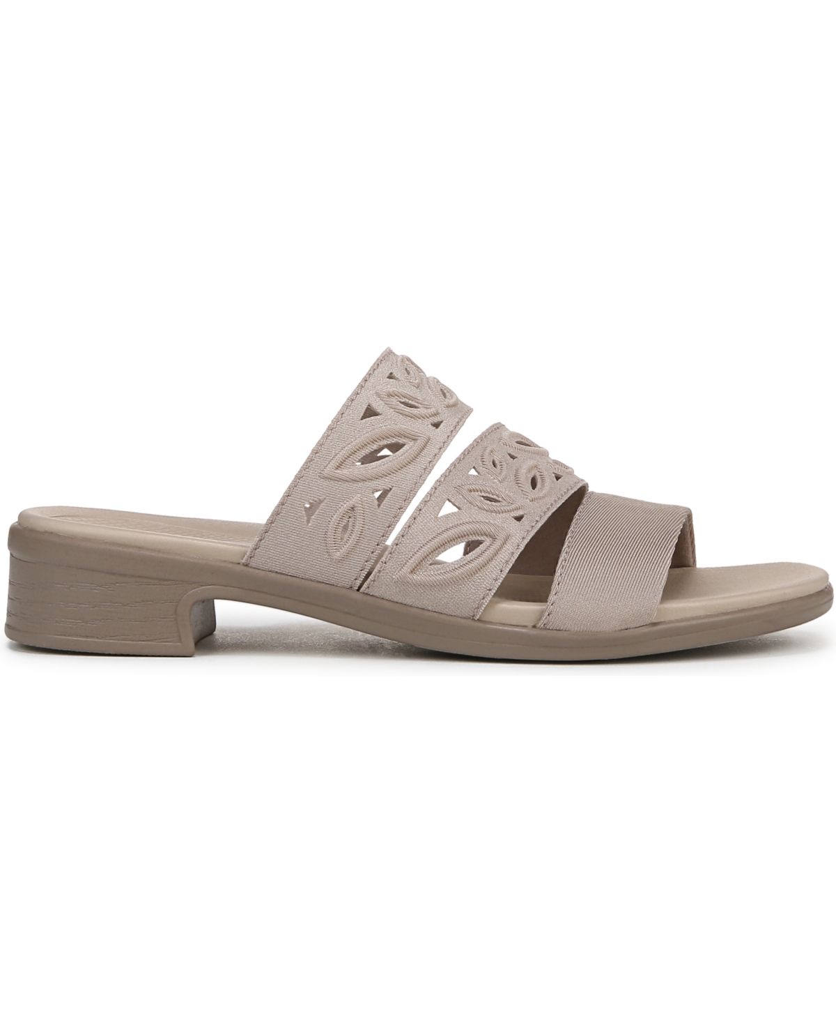 Bzees Women's Poppy Washable Block Heel Slide Sandals In Simply Taupe Fabric
