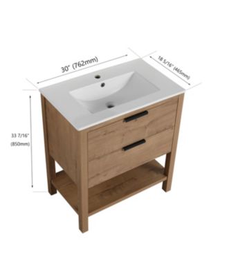 30 Inch Bathroom Vanity Plywood With 2 Drawers (Only Vanity, without Basin)