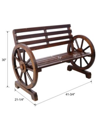 Streamdale 2-Person Wagon Wheel Bench for Outdoor & Patio